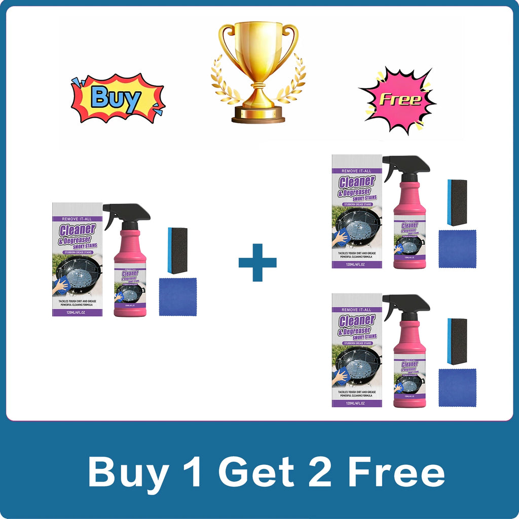 Heavy Duty Grill Cleaner Spray | BBQ Grease & Stain Remover Grill Cleaner Spray QXL Buy 1 Get 2 Free