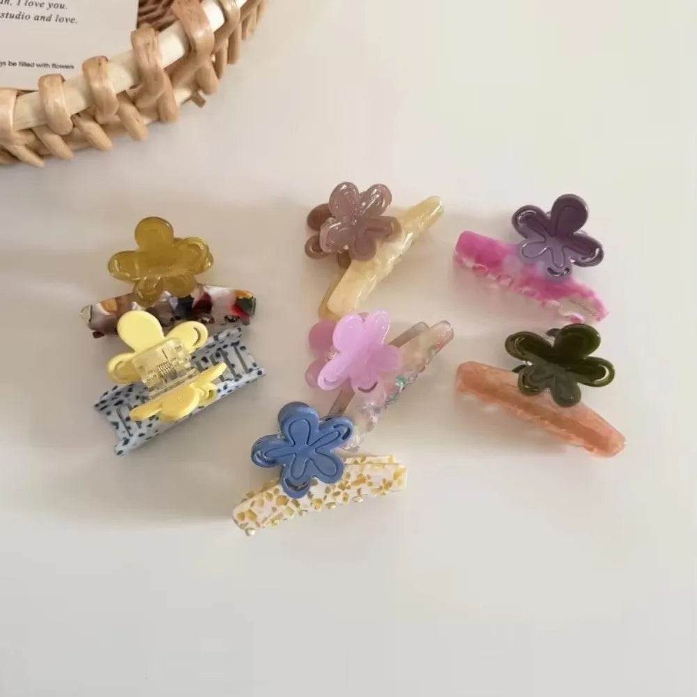 Large Floral Hair Claw Clip | Colorful Acetate Crab Clip Hair Claw Clip QXL