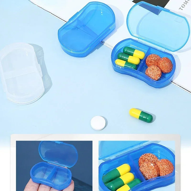 2-Grid Mini Travel Pill Organizer | Portable Tablet Case Pill Organizer QXL