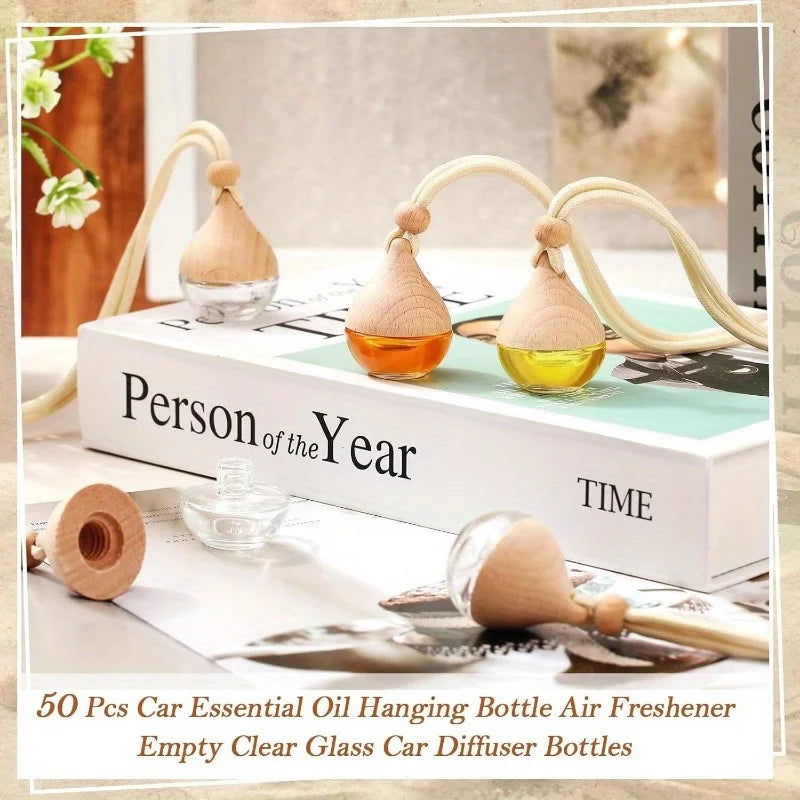 10-Pack Glass Essential Oil Diffuser Hanging Bottles 0.2oz Essential Oil Bottles QXL