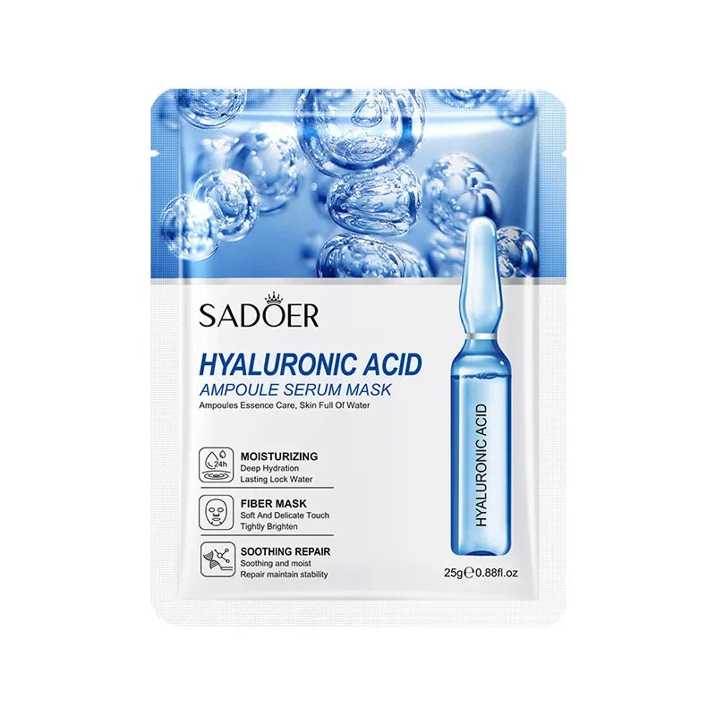 SADOER 10-Pack Hyaluronic Acid Face Masks – Firm & Hydrate Hydrating Face Mask QXL