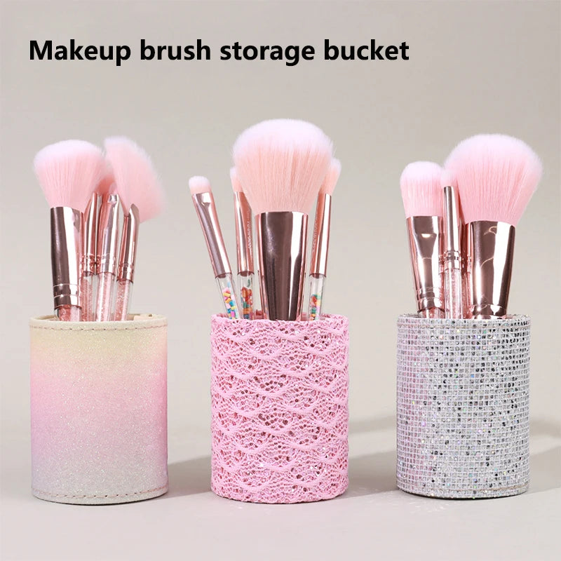 Sequin Makeup Brush Holder Cylinder | Vanity Storage Bucket Makeup Brush Holder QXL
