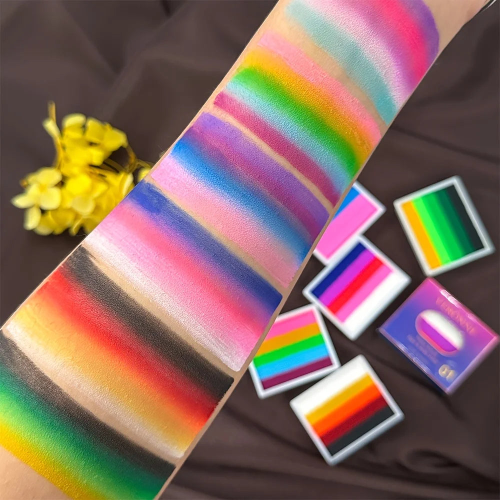 Split Cake Face & Body Paint – Neon Fluorescent Water-Based 8g Face & Body Paint QXL
