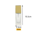 15/30ml Square Frosted Glass Pump Bottle | Refillable Foundation Glass Pump Bottle QXL 30ml Gold