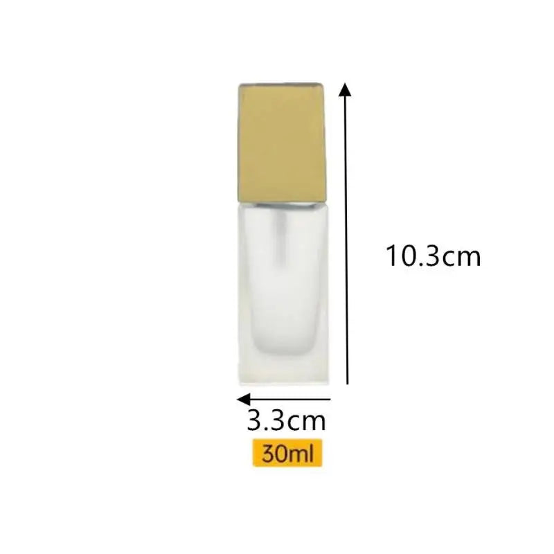 15/30ml Square Frosted Glass Pump Bottle | Refillable Foundation Glass Pump Bottle QXL 30ml Gold