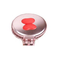Heart-Shaped Folding Comb with Mirror & Air Cushion | Mini Folding Hair Comb QXL pink