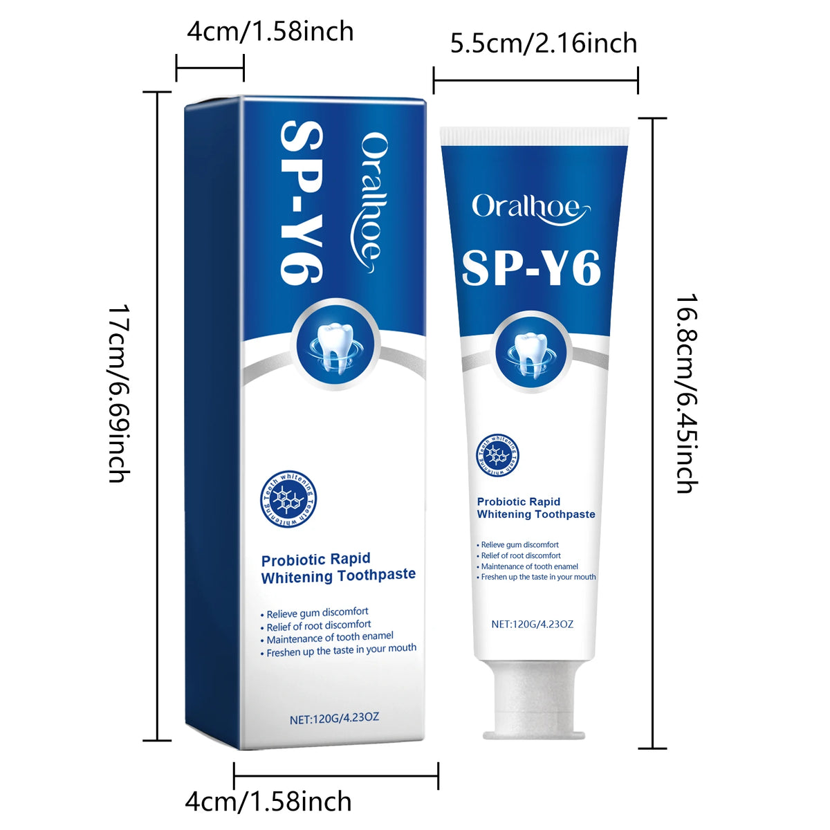 Eelhoe Xylitol Probiotic Whitening Toothpaste 120g Whitening Toothpaste QXL WHITE 5PCS
