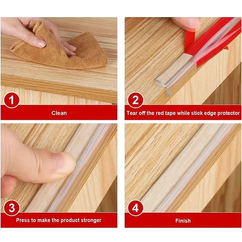 Transparent PVC Baby Edge Guard Strip | Self-Adhesive 1/2/3M Edge Corner Guard QXL