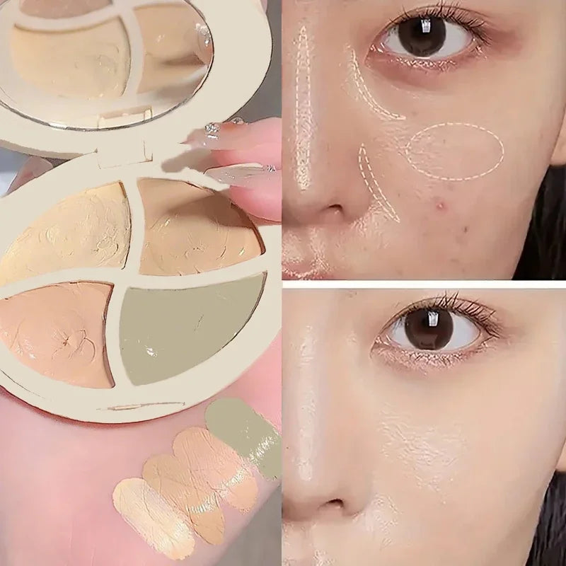 4-in-1 Waterproof Concealer Palette | Full Coverage Cream Concealer Palette QXL
