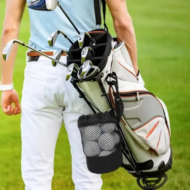 Polyester Drawstring Mesh Golf Ball Bag | Hanging Organizer Golf Ball Bag QXL