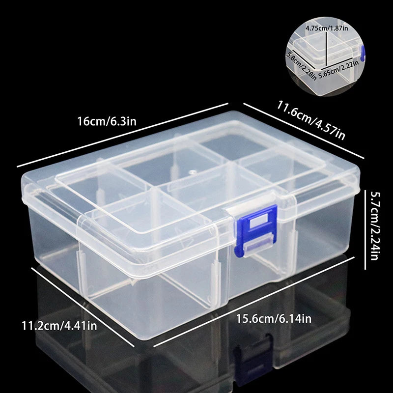 6-Grid Transparent Plastic Storage Box | Tools, Jewelry & Tackle Plastic Storage Box QXL