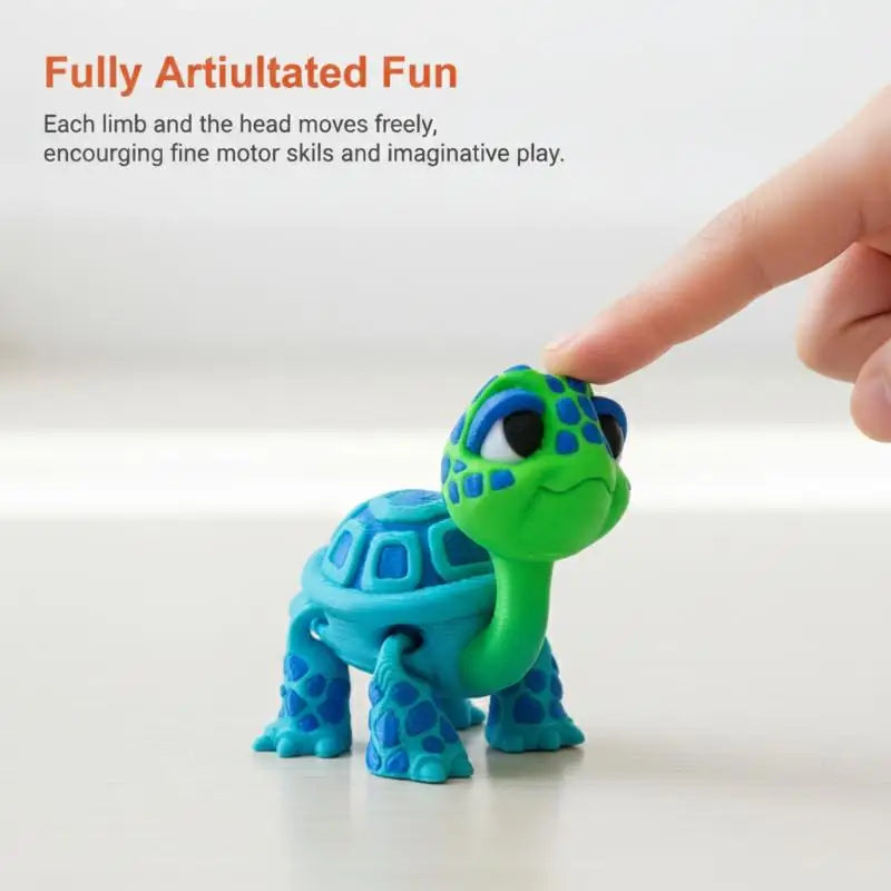 3D Printed Turtle Model | Articulated Cartoon Figurine Animal Figurine QXL
