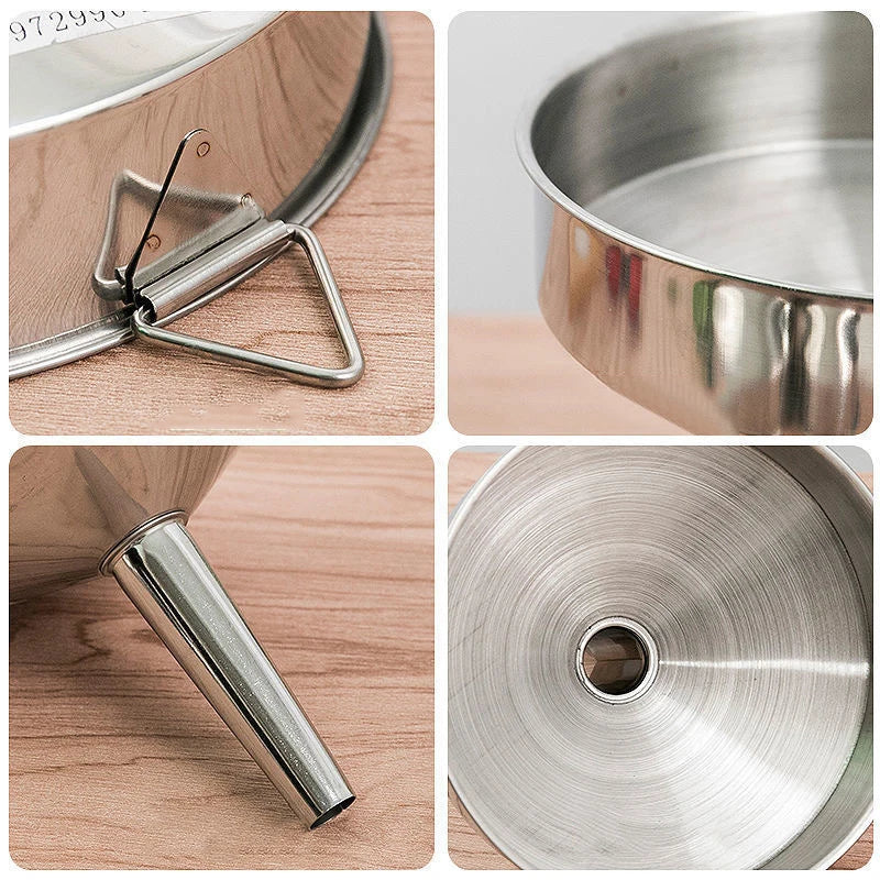 Wide Mouth Stainless Steel Funnel – Canning, Oil & Liquid Transfer Kitchen Funnel QXL