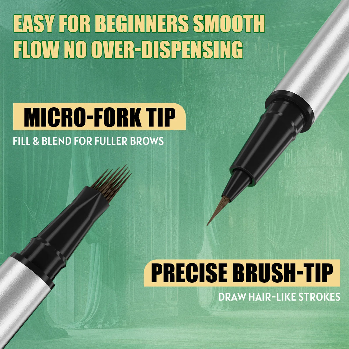 4D Double-Ended Liquid Eyebrow Pencil | Waterproof Micro-Fork Liquid Eyebrow Pencil QXL