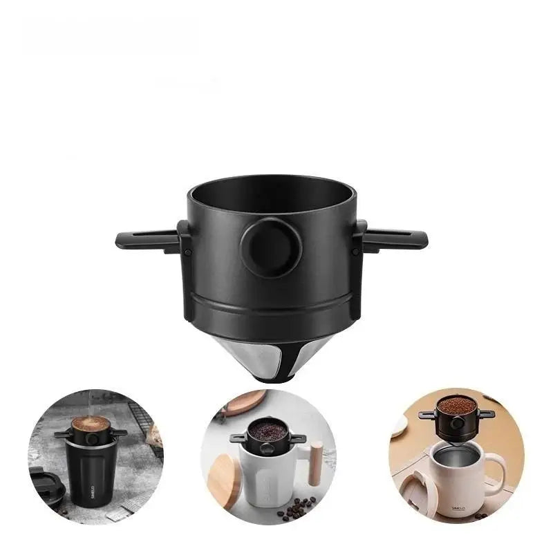 Foldable Titanium Pour-Over Coffee Dripper | Reusable Mesh Pour-Over Coffee Dripper QXL