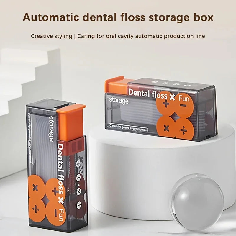 Pop-Up Dental Floss Dispenser Box with 10 Picks – Orange Floss Pick Dispenser QXL
