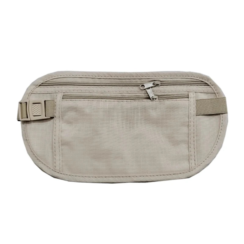 Invisible Travel Money Belt | RFID Passport Waist Pouch Travel Money Belt QXL Beige