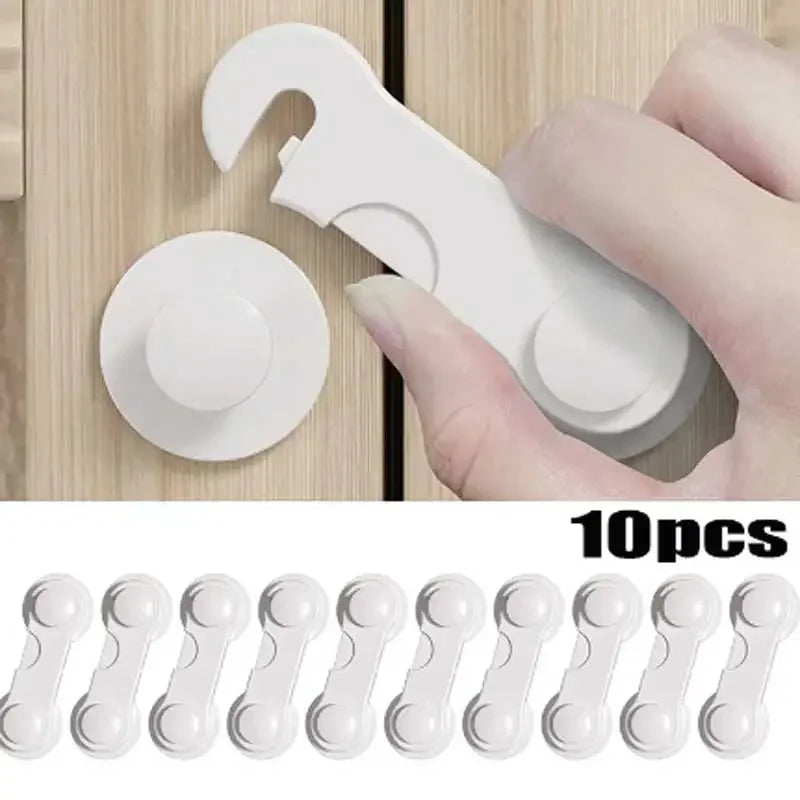 10-Pack Baby Safety Cabinet & Drawer Locks | Anti-Pinch Baby Safety Locks QXL B408 White 10pcs