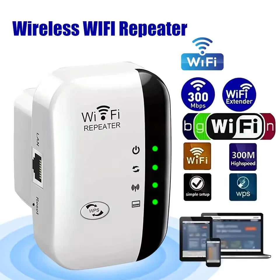 Compact WiFi Extender 300Mbps | AP & Repeater Mode Booster WiFi Range Extender QXL