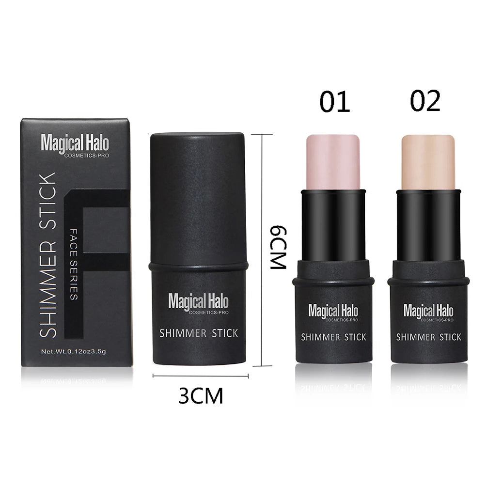 QiBest 2-Color Highlighter Stick | Shimmer Contour Bronzer Highlighter Stick QXL