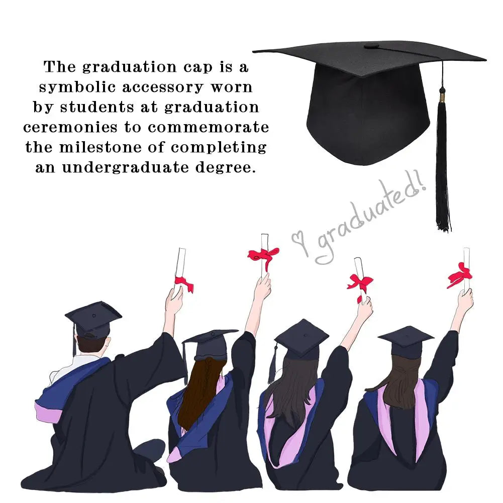 Graduation Cap with Tassel | Adjustable Bachelor's Hat Graduation Cap QXL