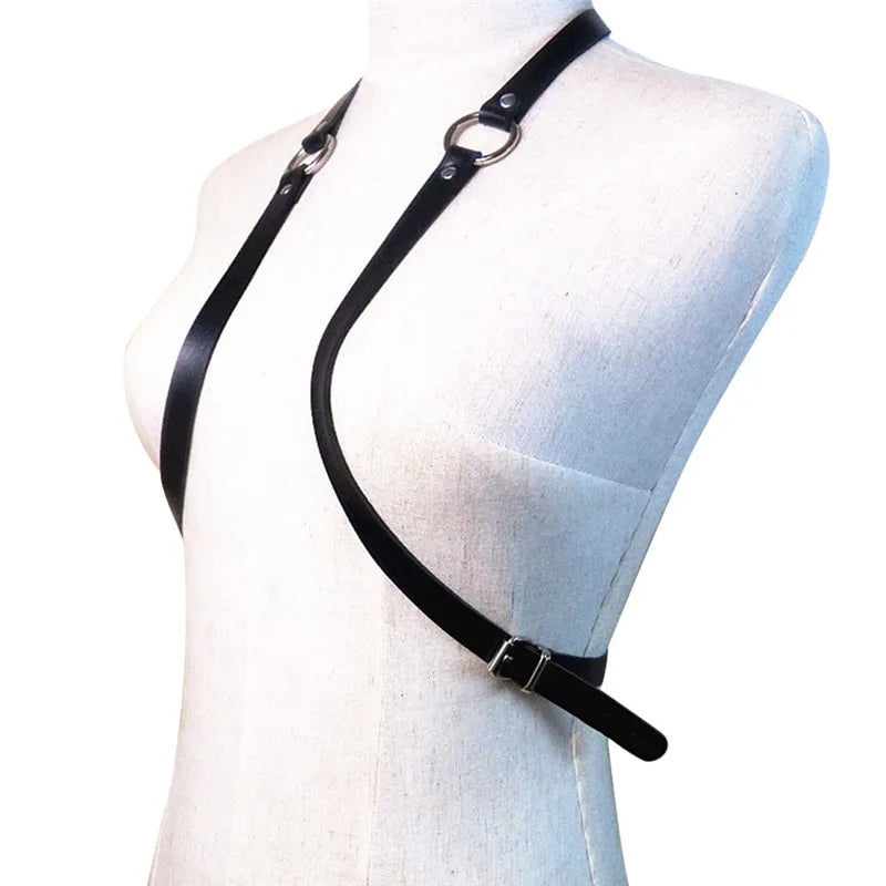 Adjustable PU Leather Chest Harness Belt | Unisex Punk Style Body Chest Harness QXL