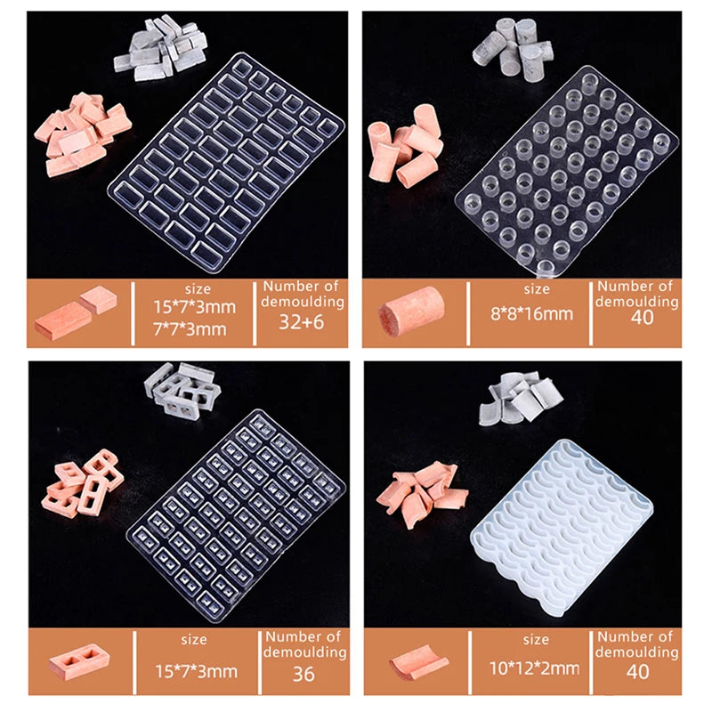 Mini Brick Silicone Mold | DIY Cement & Sand Table Model Silicone Craft Mold QXL