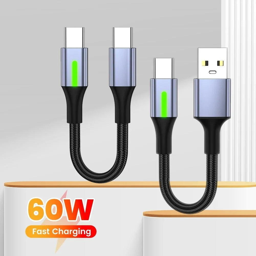 USB-A to USB-C 66W Fast Charging Cable – 0.25M & 0.5M USB-C Charging Cable QXL