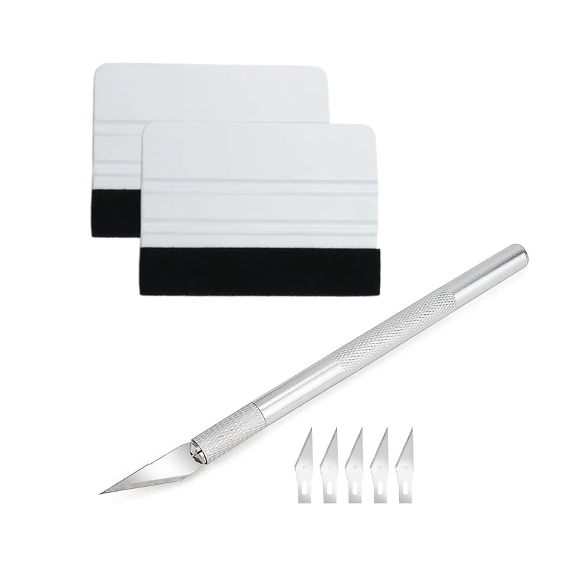 8Pcs Complete Car Window Tinting Tool Set Vinyl Scraper Cutter Squeegee for Auto Film Decals Wallpaper Installation Tools QXL 8pcs
