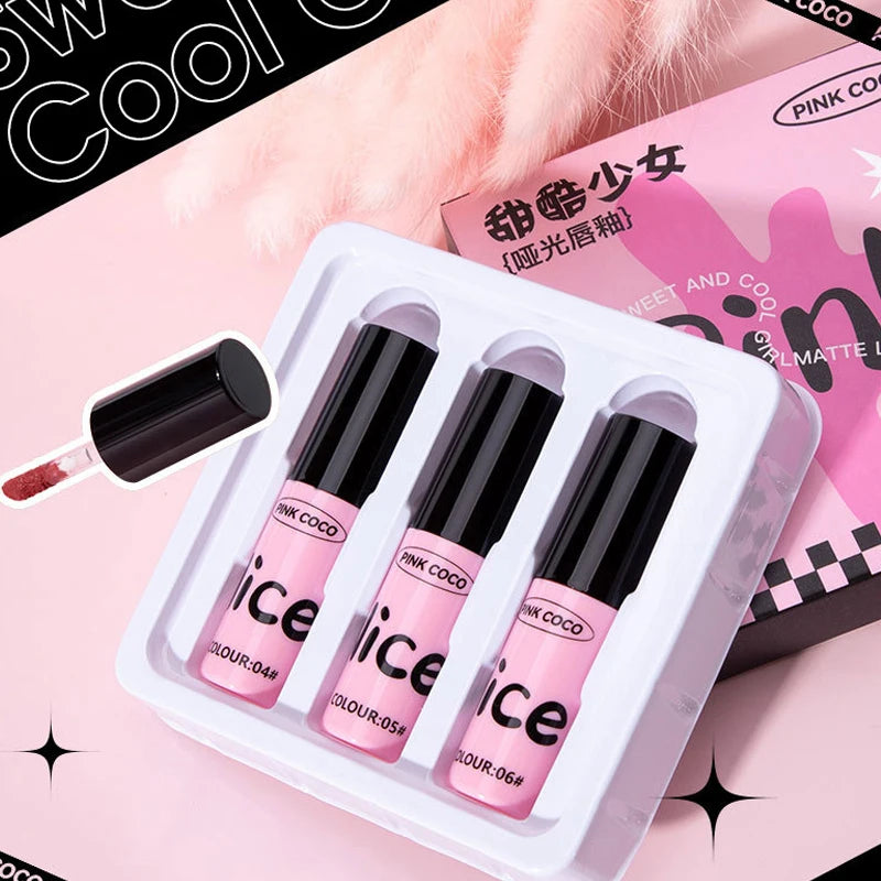GECOMO Matte Lip Glaze Set | Rose & Nude Lip Mud Combo Matte Lip Glaze Set QXL