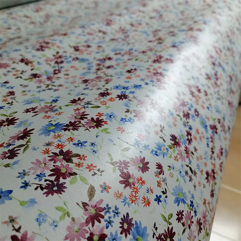 1.4mm Floral Watercolor Cowhide Top-Grain Leather Sheet | DIY Craft Leather Sheet QXL