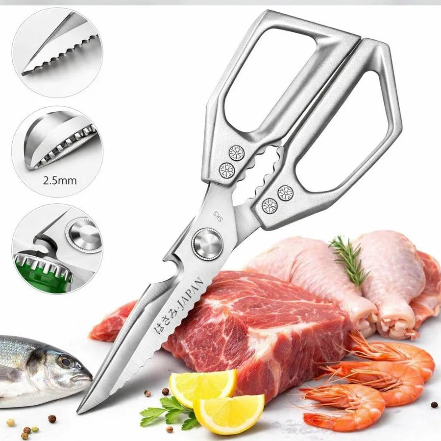 Multifunctional Kitchen Scissors | Stainless Steel Bone Cutter Kitchen Shears QXL