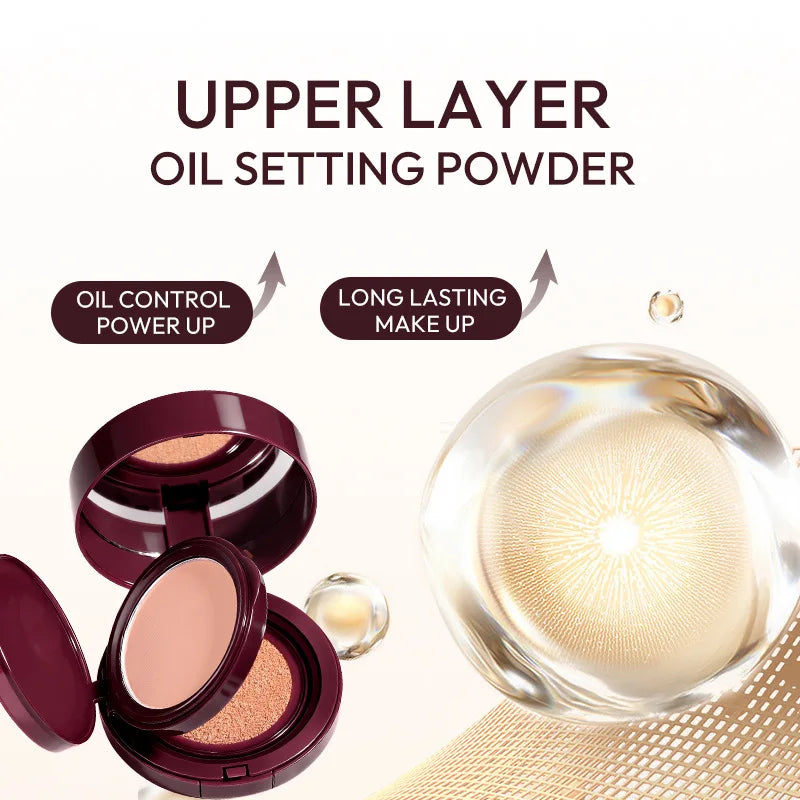 2-in-1 Air Cushion Foundation & Setting Powder Compact Cushion Foundation Compact QXL