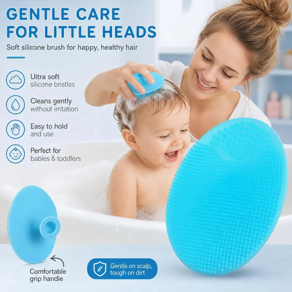Soft Silicone Baby Bath Brush | Infant Hair & Scalp Washing Baby Bath Brush QXL
