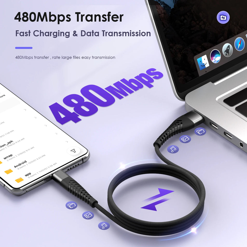 100W USB-C Fast Charging Cable 6A | Samsung, Xiaomi & More USB-C Charging Cable QXL
