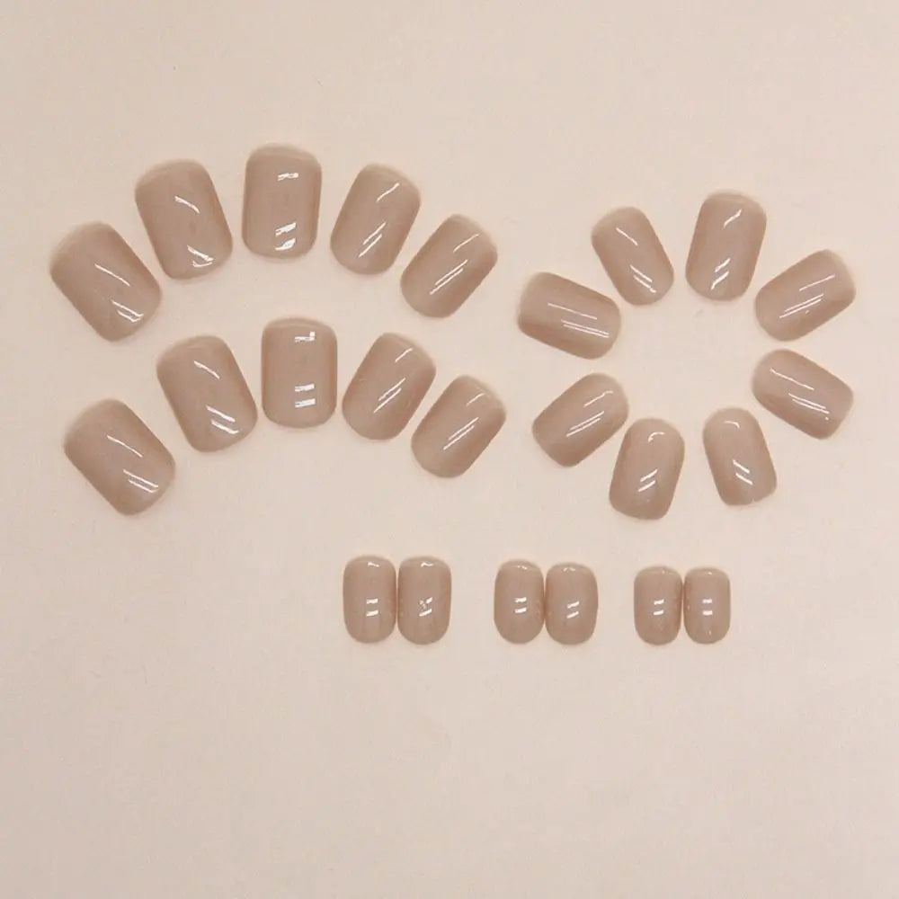 24-Pack Short French False Nails | Full Cover Round Nail Tips Press-On Nail Tips QXL