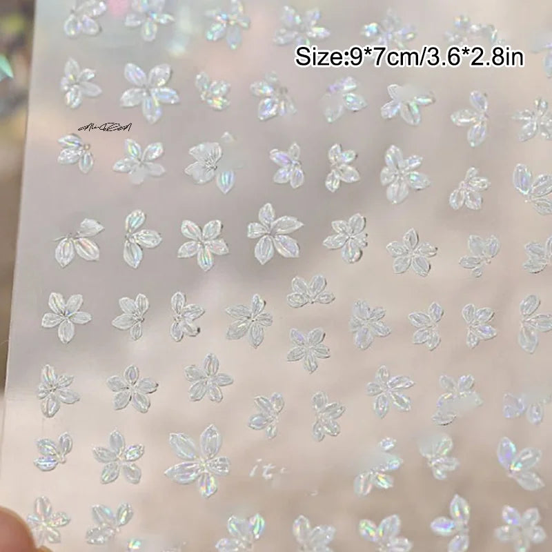 5-Petal Flower Nail Stickers | Floral DIY Nail Art Decals Nail Art Stickers QXL