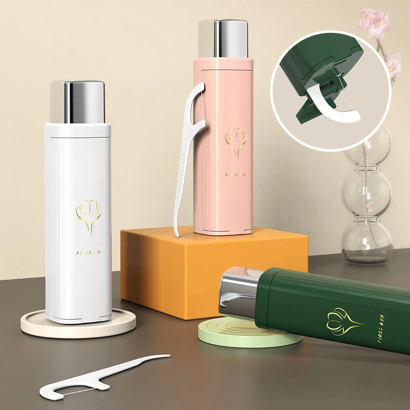 Portable Automatic Dental Floss Dispenser Box | 6 or 100 Picks Dental Floss Dispenser QXL