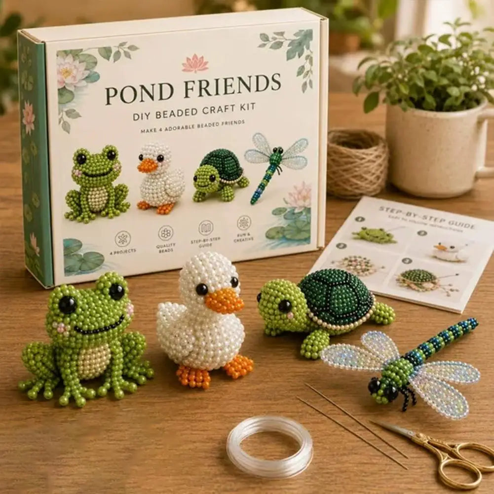 3D Animal Bead DIY Kit | 4-Design Handmade Craft Set DIY Bead Craft Kit QXL