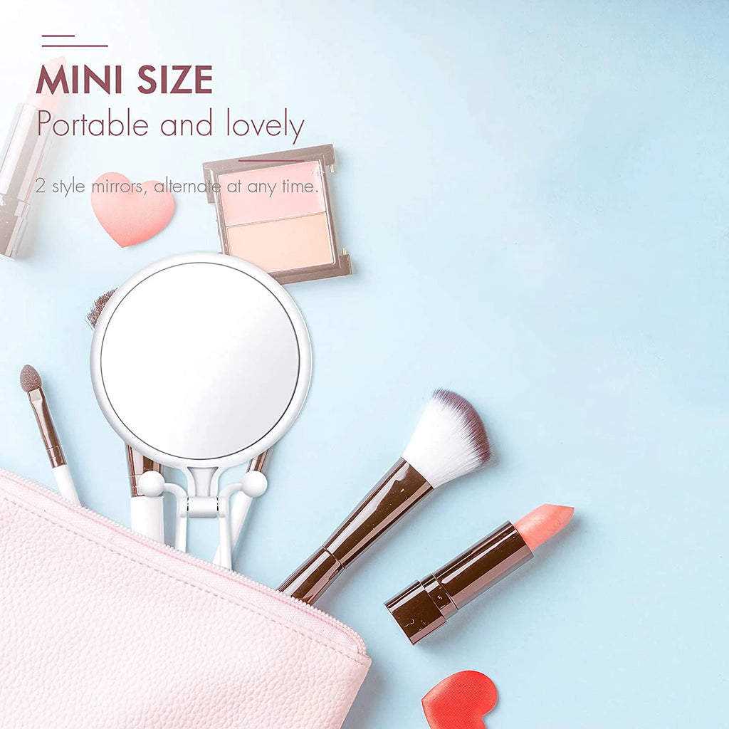 Double-Sided Magnifying Handheld Mirror 2x 5x 10x Travel Magnifying Makeup Mirror QXL