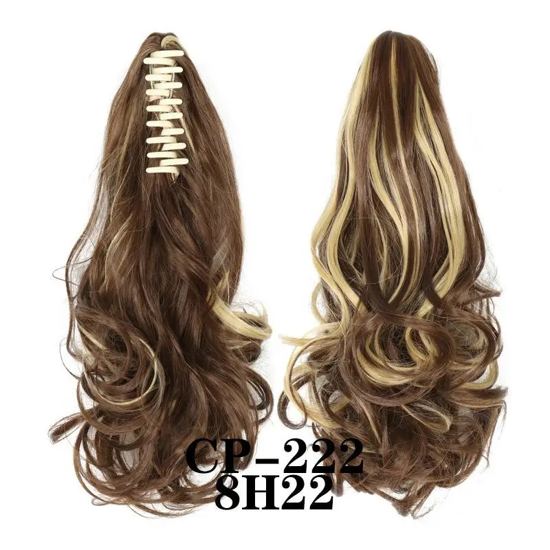 Claw Clip Ponytail Extension – 15" Curly Wavy Synthetic Hair Clip-In Hair Extension QXL 11