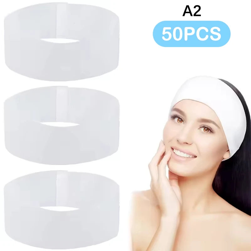 Disposable Spa Facial Headbands 10/50/100-Pack | Adjustable Disposable Facial Headbands QXL A2