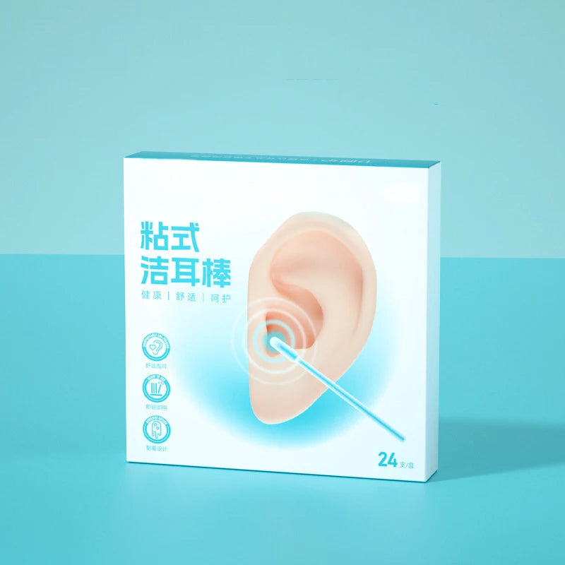 24-Pack Sticky Ear Cleaning Swabs | Earwax Remover for All Ages Ear Cleaning Swabs QXL white