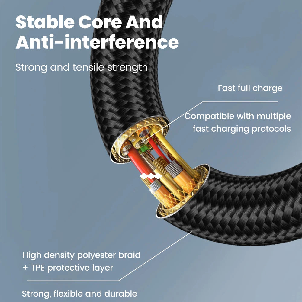 66W 90° Elbow USB-C Fast Charging Cable | USB-A & USB-C USB-C Charging Cable QXL