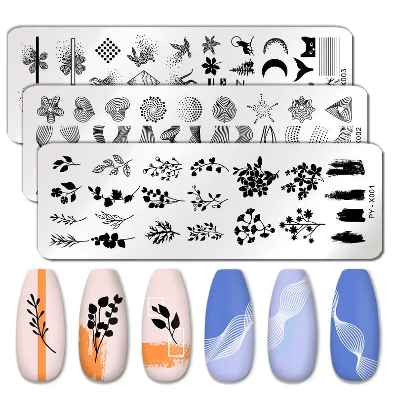 Marble Line Nail Stamping Plate | Stainless Steel DIY Stencil Nail Stamping Plate QXL