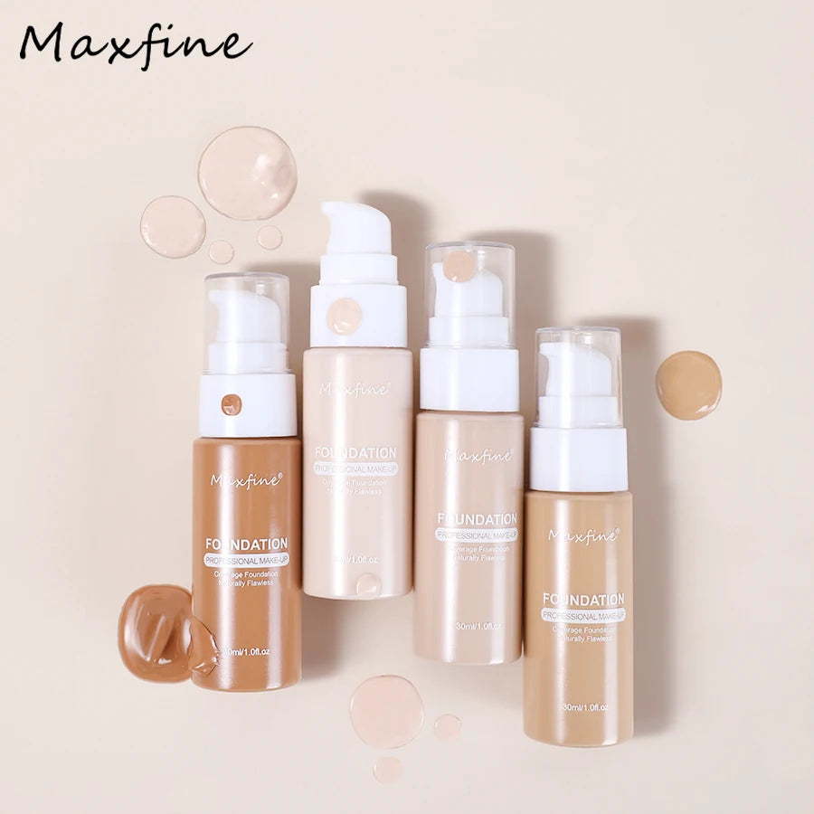 MAXFINE 12-Shade Full Coverage HD Liquid Foundation 30ml Liquid Foundation QXL