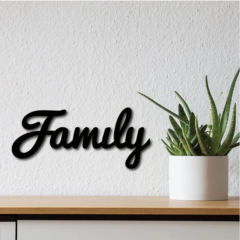 Laser Cut Unfinished Wood Family Sign – Rustic Wall Décor Wood Wall Sign QXL