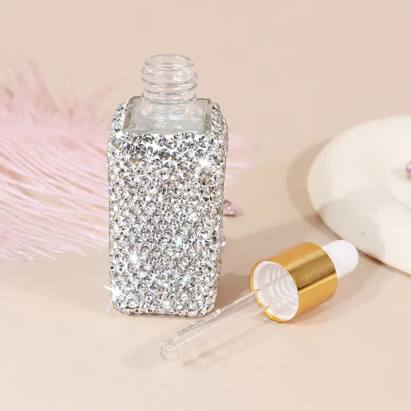 Diamond-Encrusted Mini Glass Perfume Bottle with Dropper 5ml Perfume Bottle QXL