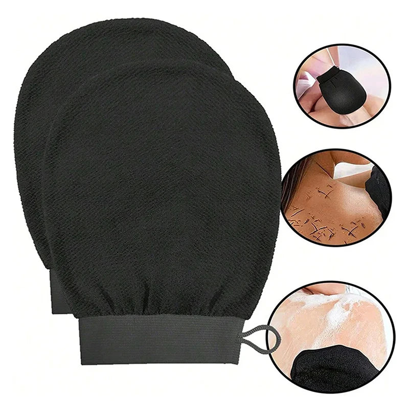 Dual-Side Silicone Exfoliating Glove | Body Scrubber for Shower Body Exfoliating Glove QXL