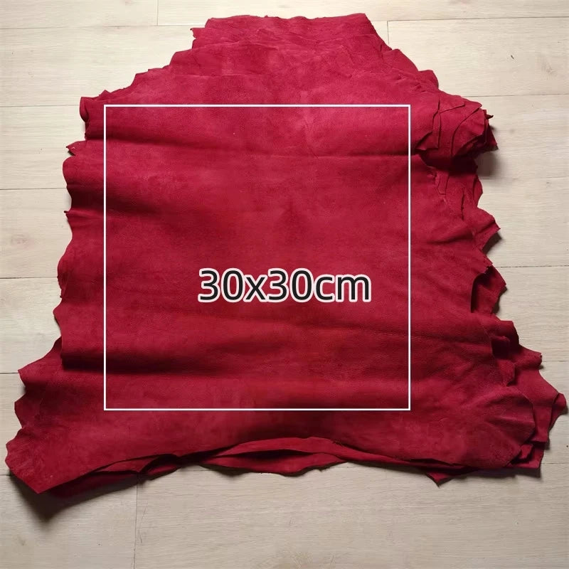 Red Frosted Sheepskin Leather 0.8–1mm | DIY Craft Fabric Leather Craft Fabric QXL